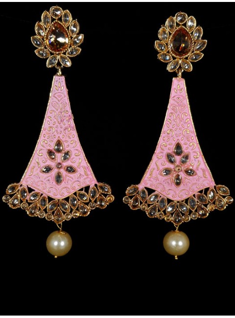 Reverse Ad Earrings With Meenakari Work